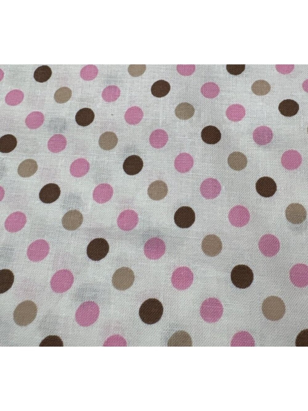 Pink & Brown Polka Dot Fabric Claire Bella 12 x 44" Cotton Quilting Craft Sewing